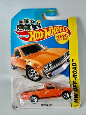 Hot Wheels Datsun 620 Orange HW Off-Road New For 2015 HW Hot Trucks Case Cracked